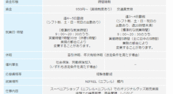 ニフレルの求人バイトまだ募集中です！