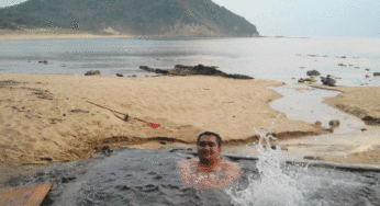 琴引浜温泉日帰り無料混浴の露天風呂、場所や時間は？